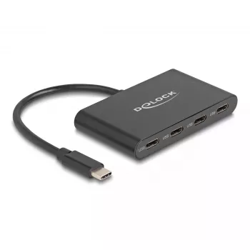 Hub DeLOCK 64129 USB 3.2 Gen 2 Type-C 5000 Mbit/s negro