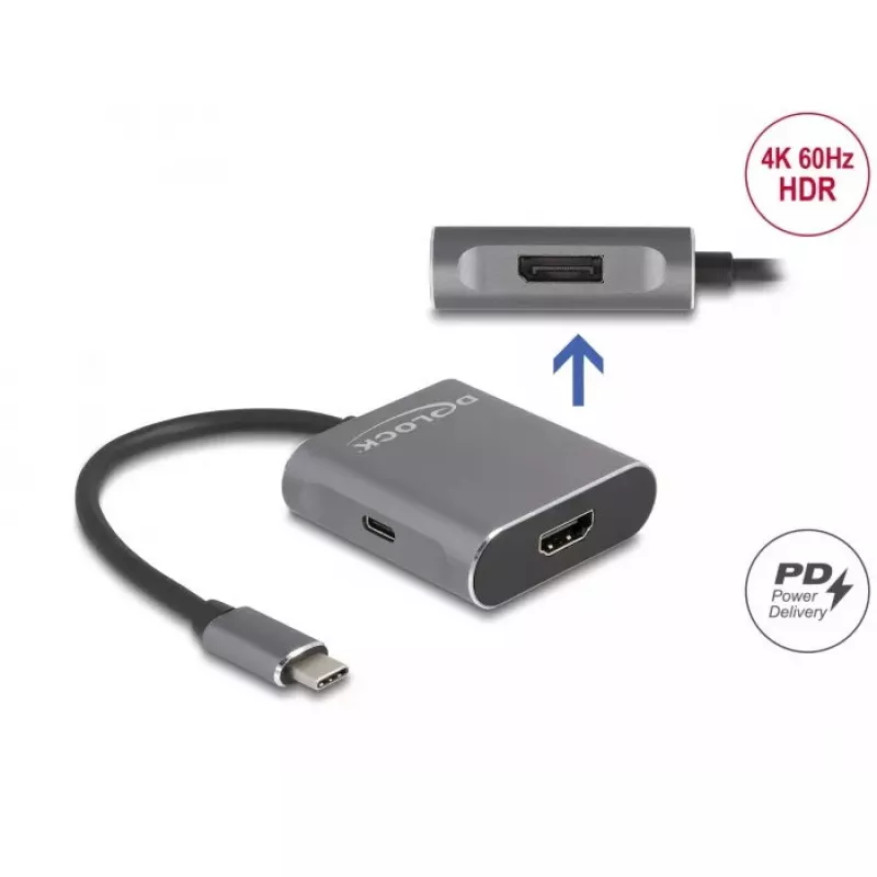 Splitter DeLOCK USB Type-C DP Alt Mode 1x HDMI 1x DisplayPort MST