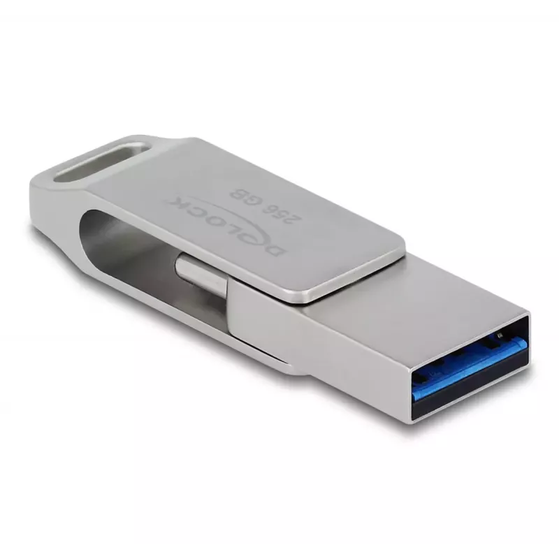 DeLOCK Memoria USB 256GB USB-C Type-A carcasa de metal