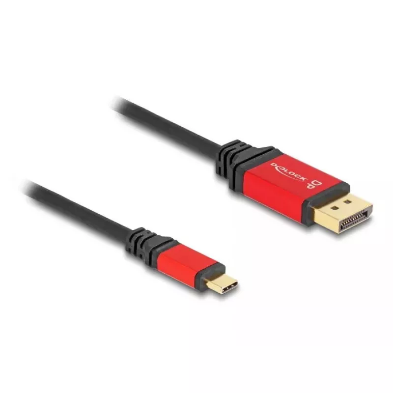 DeLOCK Cable USB Type-C a DisplayPort 8K 30 Hz HDR 3 m rojo
