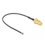 DeLOCK 12654 Cable coaxial 0,1 m RP-SMA MHF 4L LK negro