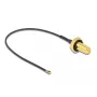 DeLOCK 12655 Cable coaxial 0,1 m RP-SMA MHF 4L LK negro