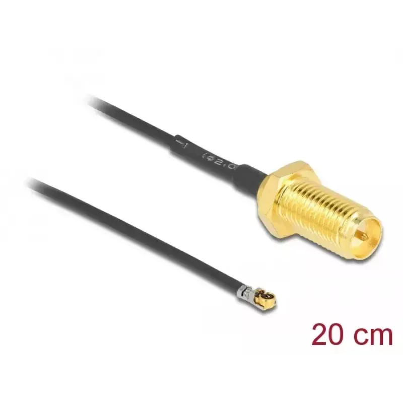 DeLOCK 12656 Cable coaxial 0,2 m RP-SMA MHF 4L LK negro