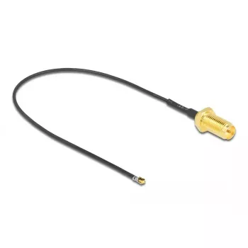 DeLOCK 12656 Cable coaxial 0,2 m RP-SMA MHF 4L LK negro