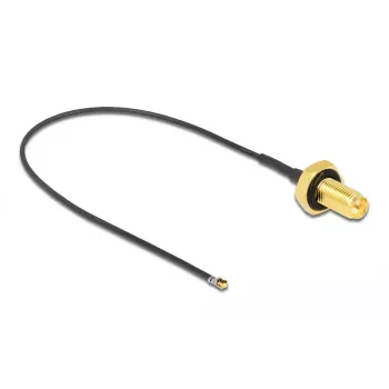 DeLOCK 12657 Cable coaxial 0,2 m RP-SMA MHF 4L LK negro