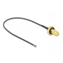 DeLOCK 12657 Cable coaxial 0,2 m RP-SMA MHF 4L LK negro