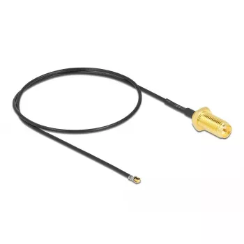 DeLOCK 12658 Cable coaxial 0,35 m RP-SMA MHF 4L LK negro