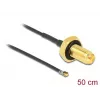 DeLOCK 12661 Cable coaxial 0,5 m RP-SMA MHF 4L LK negro