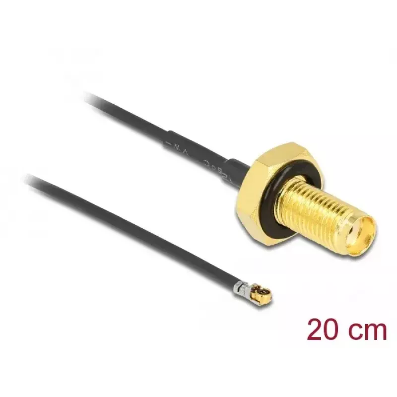 DeLOCK 12663 Cable coaxial 0,2 m SMA MHF 4L LK negro