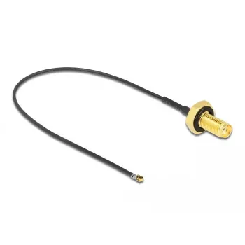 DeLOCK 12663 Cable coaxial 0,2 m SMA MHF 4L LK negro