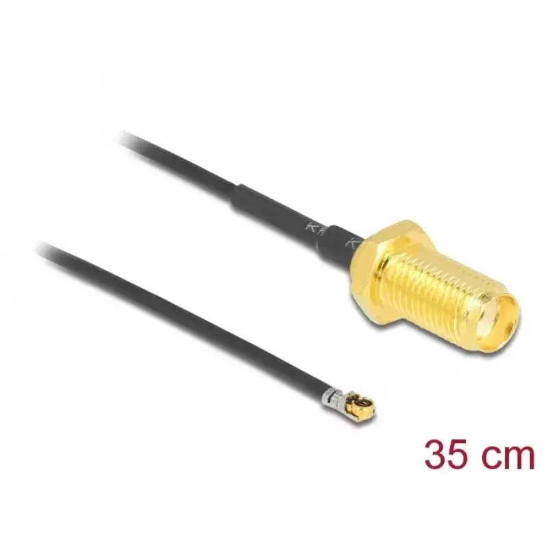 DeLOCK 12664 Cable coaxial 0,35 m SMA MHF 4L LK negro