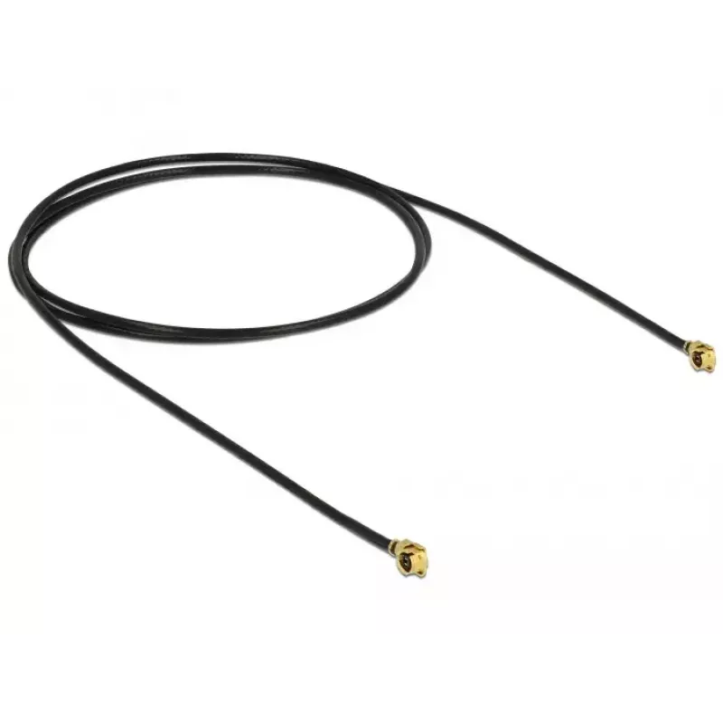 Cable coaxial DeLOCK 89611 0,5 m MHF (I-PEX) negro oro