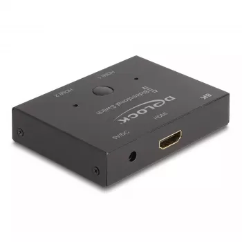 DeLOCK Conmutador HDMI 2-1 bidireccional 8K 60 Hz metal negro