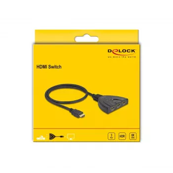 DeLOCK Conmutador HDMI 3 x HDMI entrada a 1 x HDMI salida 8K 60 Hz