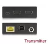 Extensor KVM DELOCK 65957 — Emisor y receptor HDMI y USB, con cable, hasta 70 m, 18 Gbit/s, 600 MHz, negro