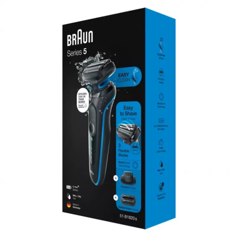 Braun Series 5 51-B1820s Afeitadora de lámina negra, azul
