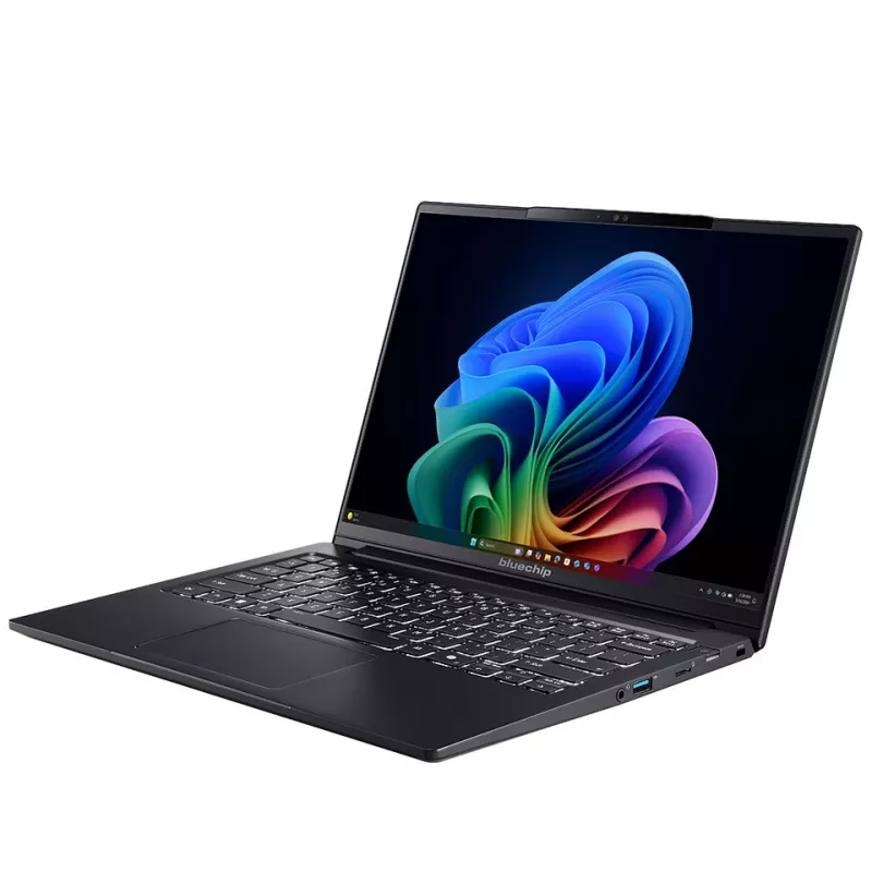 bluechip TRAVELline U14W17, Copilot+ PC Intel Core Ultra 5 135H portátil 35,6 cm (14 inch) 16 GB LPDDR5x-SDRAM 500 GB SSD Wi-Fi 7 (802.11be) Windows 11 Pro negro