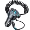 Cargador de coche Joyroom JR-CL07 3 en 1 60W con cable USB-C integrado 1,6 m, negro