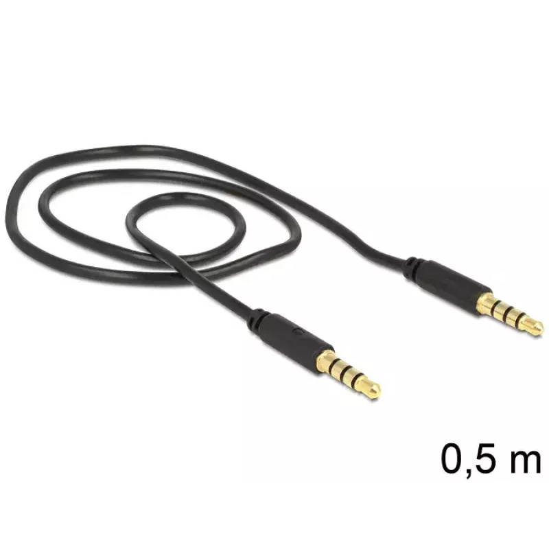 Cable de audio DeLOCK 3,5 mm – 3,5 mm 0,5 m negro