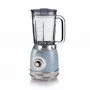 Ariete 583, Batidora vintage con jarra de cristal de 1,5 litros, 4 cuchillas de acero inoxidable, 4 velocidades + Pulse, 1000 vatios, azul
