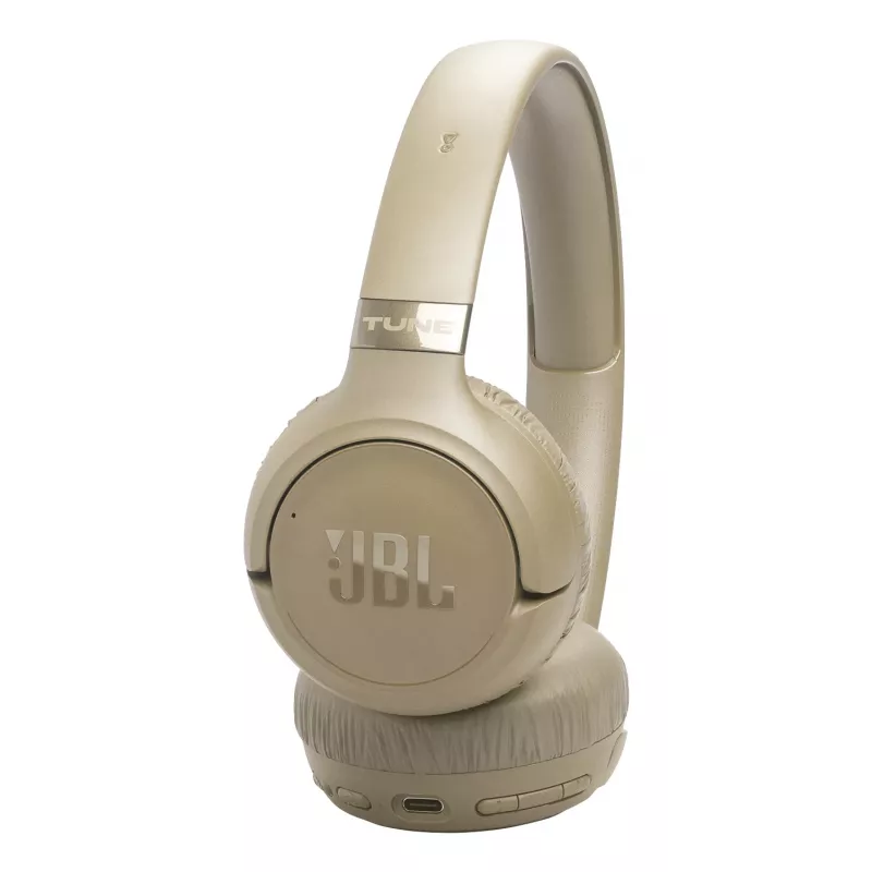 Auriculares JBL Tune 680NC, con cable e inalámbricos (Bluetooth, USB-C), circumaurales, diadema, beige, 20–20000 Hz, 161 g