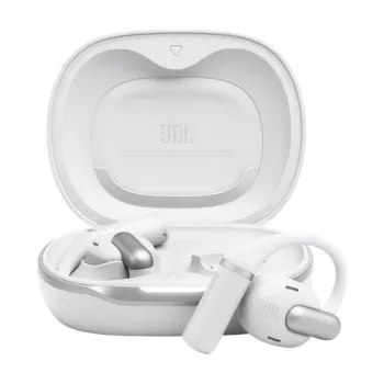 Auriculares JBL Sense Pro TWS con gancho, para llamadas y música, 20–40000 Hz, base de carga USB-C, blanco
