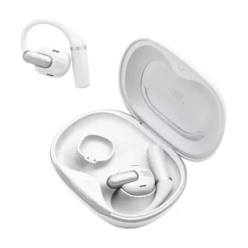 Auriculares JBL Sense Pro TWS con gancho, para llamadas y música, 20–40000 Hz, base de carga USB-C, blanco