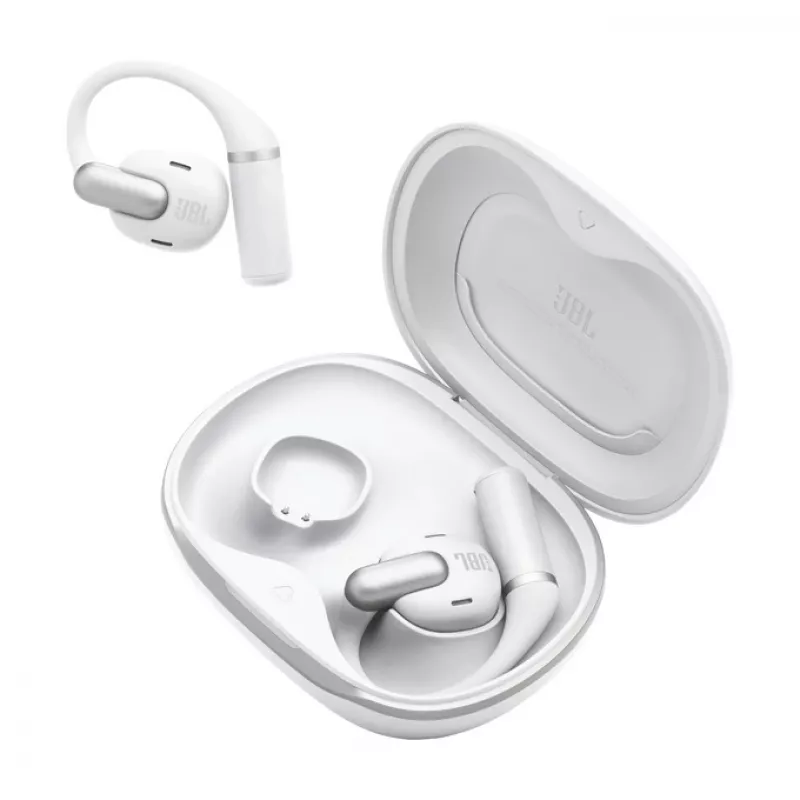 Auriculares JBL Sense Pro TWS con gancho, para llamadas y música, 20–40000 Hz, base de carga USB-C, blanco