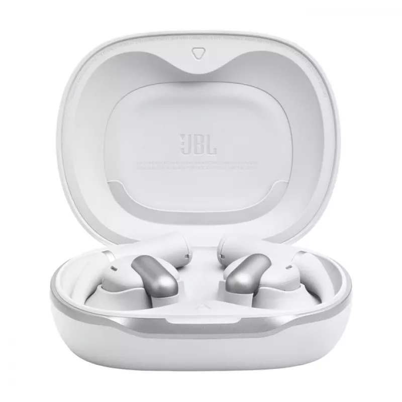 Auriculares JBL Sense Pro TWS con gancho, para llamadas y música, 20–40000 Hz, base de carga USB-C, blanco