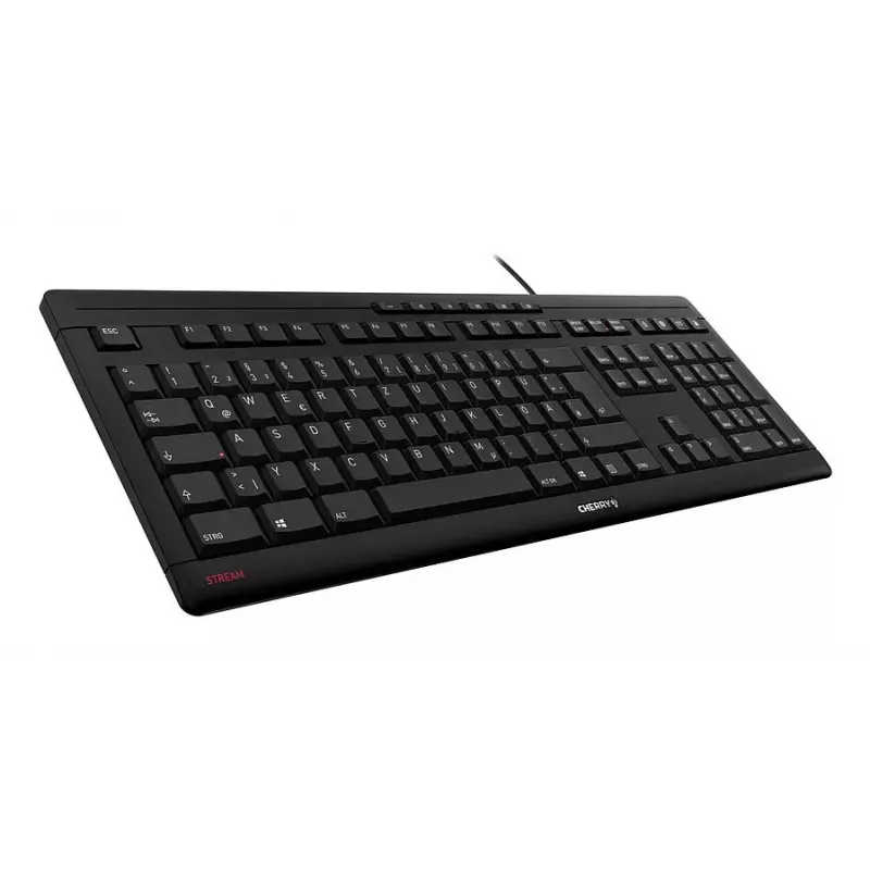 Teclado CHERRY STREAM Home/Office USB QWERTY portugués negro gris tamaño completo 115 teclas
