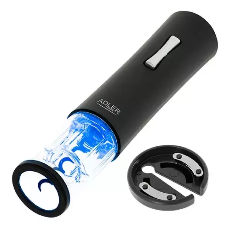 Abridor de botellas Adler AD 4490 negro plata transparente