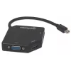 Manhattan cable adaptador Mini DisplayPort 1.2 a HDMI, DVI y VGA (3 en 1), 25 cm, negro, conector macho a conector hembra, pasivo, HDMI 4K@30Hz, VGA y DVI 1080p@60Hz, equivalente a MDP2VGDVHD, compatible con DVI-D, tres años de garantía, blister