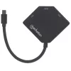 Manhattan cable adaptador Mini DisplayPort 1.2 a HDMI, DVI y VGA (3 en 1), 25 cm, negro, conector macho a conector hembra, pasivo, HDMI 4K@30Hz, VGA y DVI 1080p@60Hz, equivalente a MDP2VGDVHD, compatible con DVI-D, tres años de garantía, blister