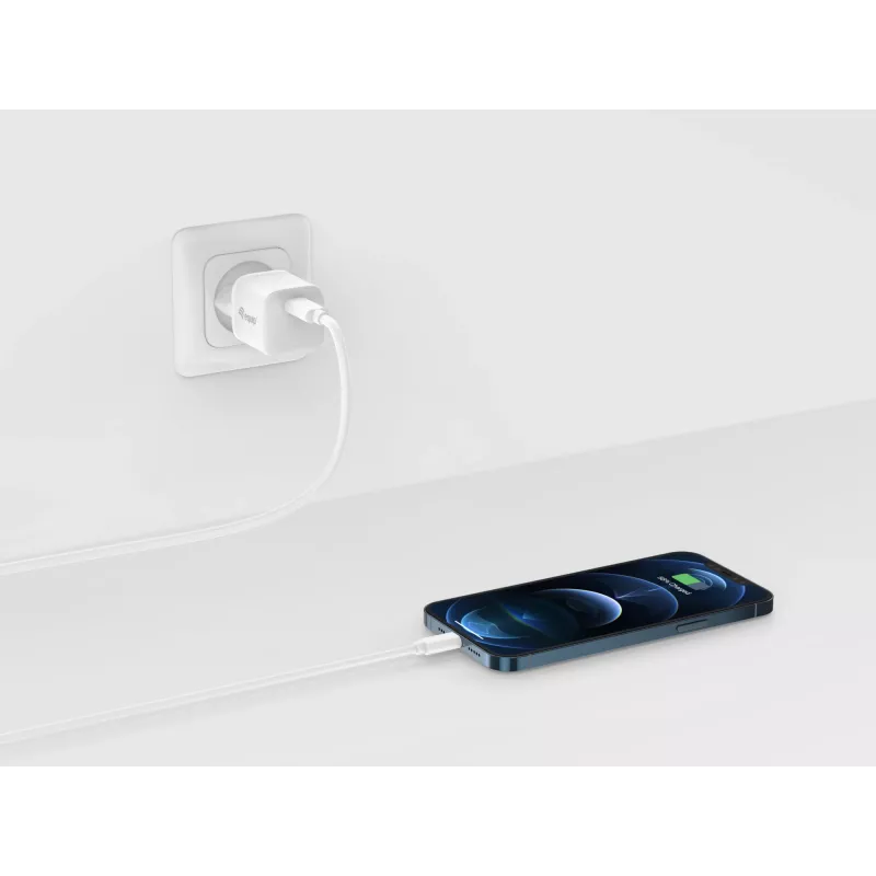 Equip cargador USB-C PD de 1 puerto 20W para interior AC blanco 100-240V