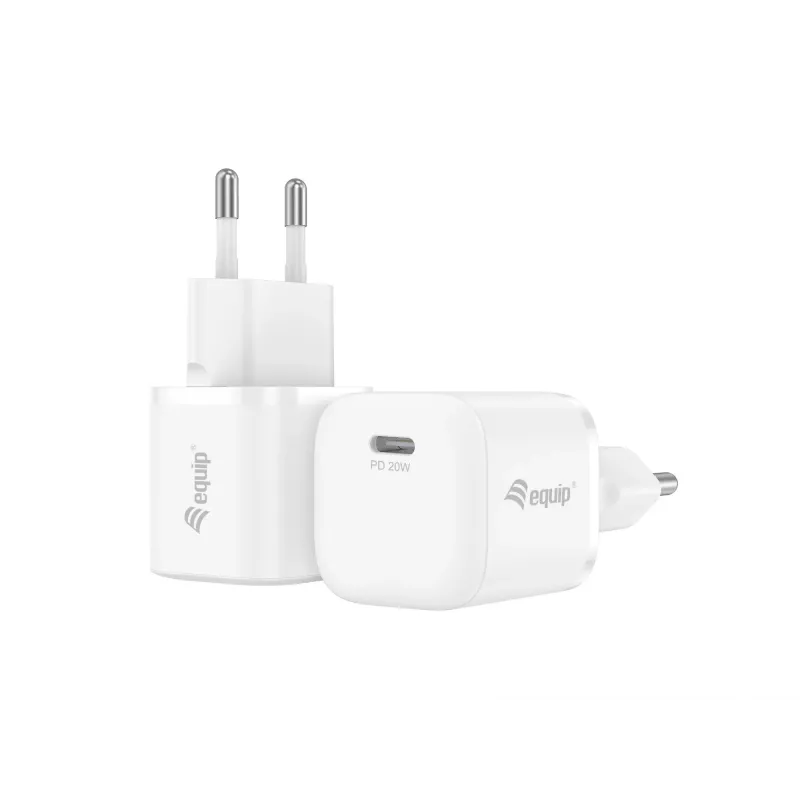 Equip cargador USB-C PD de 1 puerto 20W para interior AC blanco 100-240V