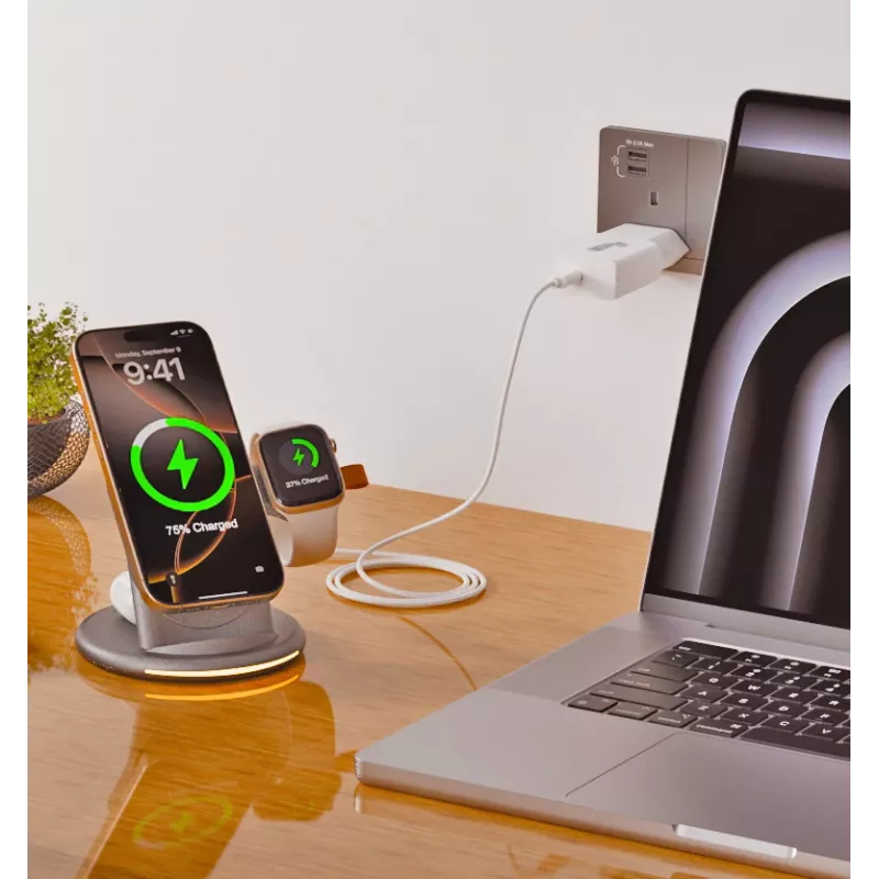 Cargador de pared EQUIP 1 puerto 20W GaN USB-C PD — entrada 100–240V, salida máx. 12V, blanco