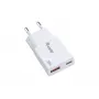 Cargador EQUIP 2 puertos 20W GaN delgado USB PD — USB-C x1, USB-A x1, entrada 100–240V, salida máx. 12V, blanco