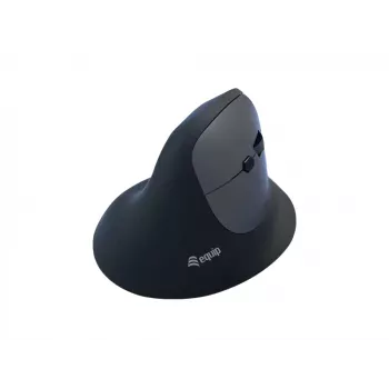 Ratón inalámbrico vertical ergonómico EQUIP para diestros, 1600 DPI, RF Wireless + Bluetooth, recargable, 6 botones, negro