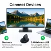 Ratón inalámbrico vertical ergonómico EQUIP para diestros, 1600 DPI, RF Wireless + Bluetooth, recargable, 6 botones, negro