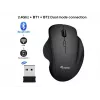 Ratón inalámbrico recargable dual mode EQUIP de 6 botones — para diestros, óptico 1600 DPI, RF Wireless + Bluetooth, negro