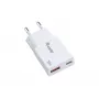 Cargador EQUIP 2 puertos 30W GaN delgado USB PD — USB-C x1, USB-A x1, entrada 100–240V, salida máx. 20V, blanco