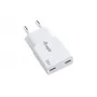 Cargador EQUIP 2 puertos 30W GaN delgado USB-C PD — 2 conectores USB-C, entrada 100–240 V, salida máx. 20 V, blanco