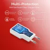 Cargador EQUIP 2 puertos 30W GaN delgado USB-C PD — 2 conectores USB-C, entrada 100–240 V, salida máx. 20 V, blanco