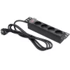 Regleta de enchufes QOLTEC 54603 — montaje en rack 1U, entrada 16A, 4 tomas de contacto de protección