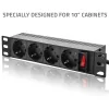 Regleta de enchufes QOLTEC 54603 — montaje en rack 1U, entrada 16A, 4 tomas de contacto de protección