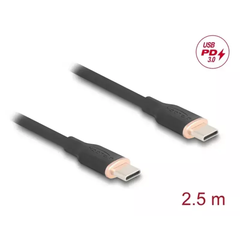 Cable USB DeLOCK 81239 2,5 m USB-C negro USB 2.0 0,48 Gbit/s