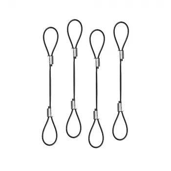 Soportes para cables adaptadores Lindy – pack de 4, 0,15 m, Poliamida, Acero inoxidable, Negro