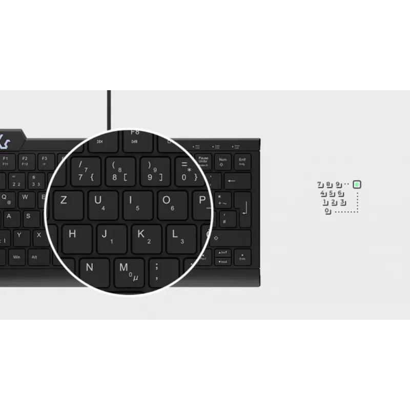 KeySonic KSK-5010ELC (DE) Teclado para casa USB QWERTZ Alemán Negro