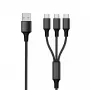 Cable USB 2GO 797156 1,5 m USB B 3 x USB C Negro