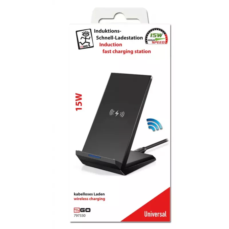 Cargador de interior 2GO 797330 Smartphone Negro USB Carga rápida inalámbrica